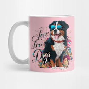 mesmerizing  vector illustration highlights a trendy Bernese Mountain Dog Mug